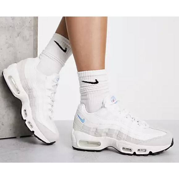 ★ Nike Air ★ Max 95 Summit White Black (W) Nike Air Max 95 QS All Over Logo Pack White Black JDI 538416